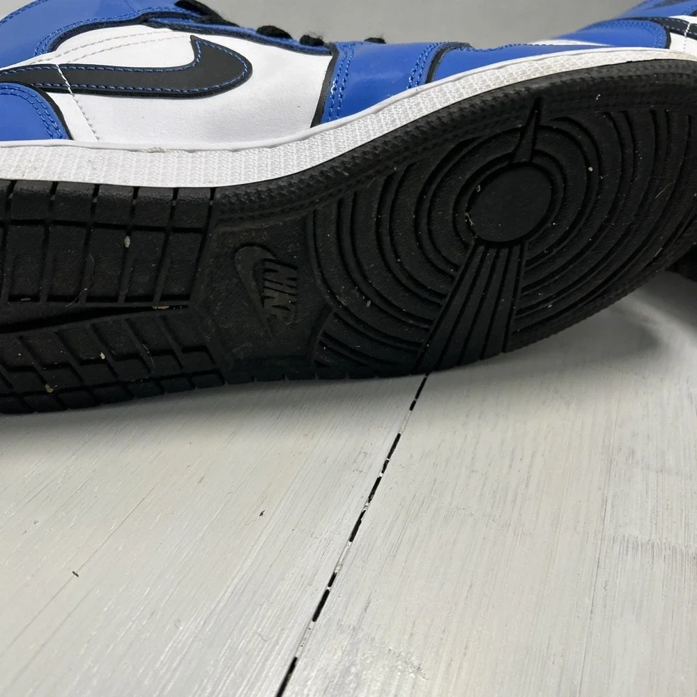 Nike Air Jordan 1 Mid SE Signal Blue 7 youth 8.5 womens white blue black 3076‎